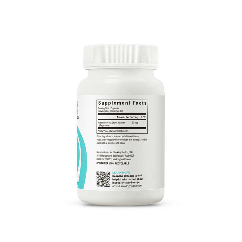 Adrenal Cortex 50mg - 60 Capsules | Seeking Health