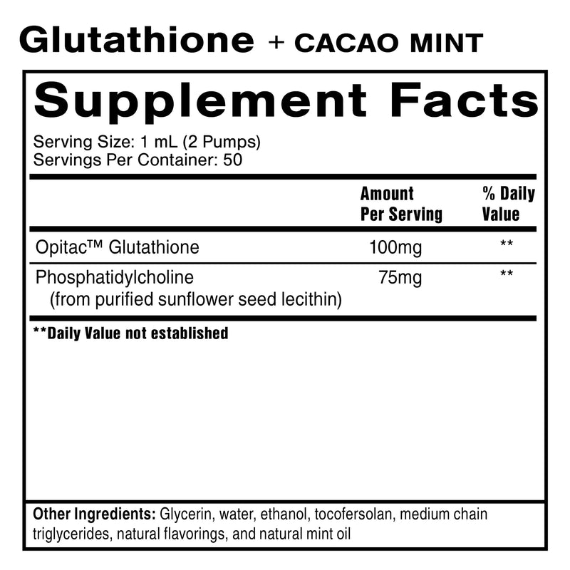 Liposomal Glutathione + Cacao Mint - 50ml | Quicksilver Scientific