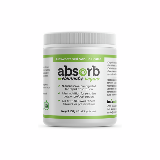 Absorb Element+ Vegan Unsweetened Vanilla Brûlée – 100g (Sample Size) | Imix Nutrition