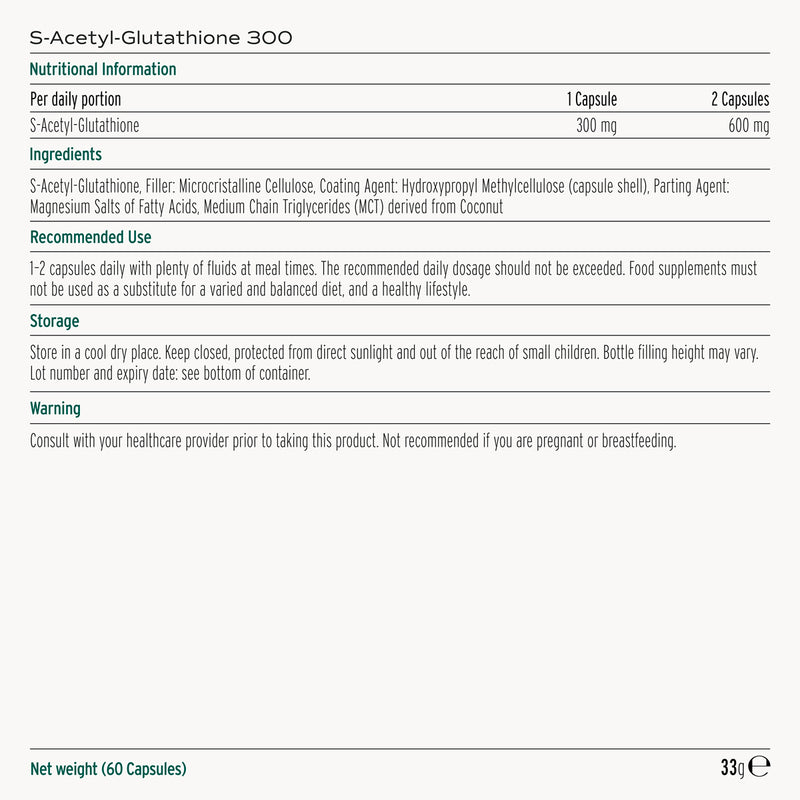 S-Acetyl-Glutathione 300 - 60顆膠囊 | 氧化壓力保護 | MakeWell