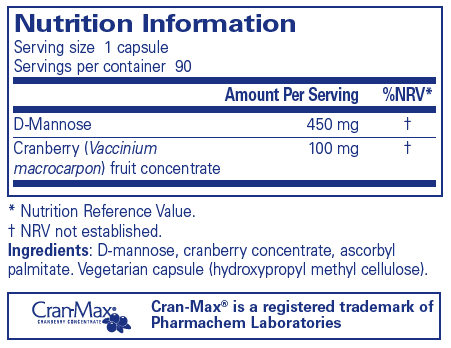 蔓越莓/d-甘露醇 - 90粒膠囊 | Pure Encapsulations