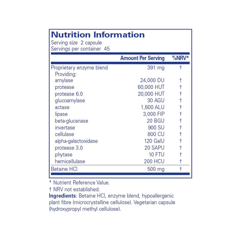 Digestive Enzymes Ultra with Betaine HCl  - 90 Capsules | Pure Encapsulations