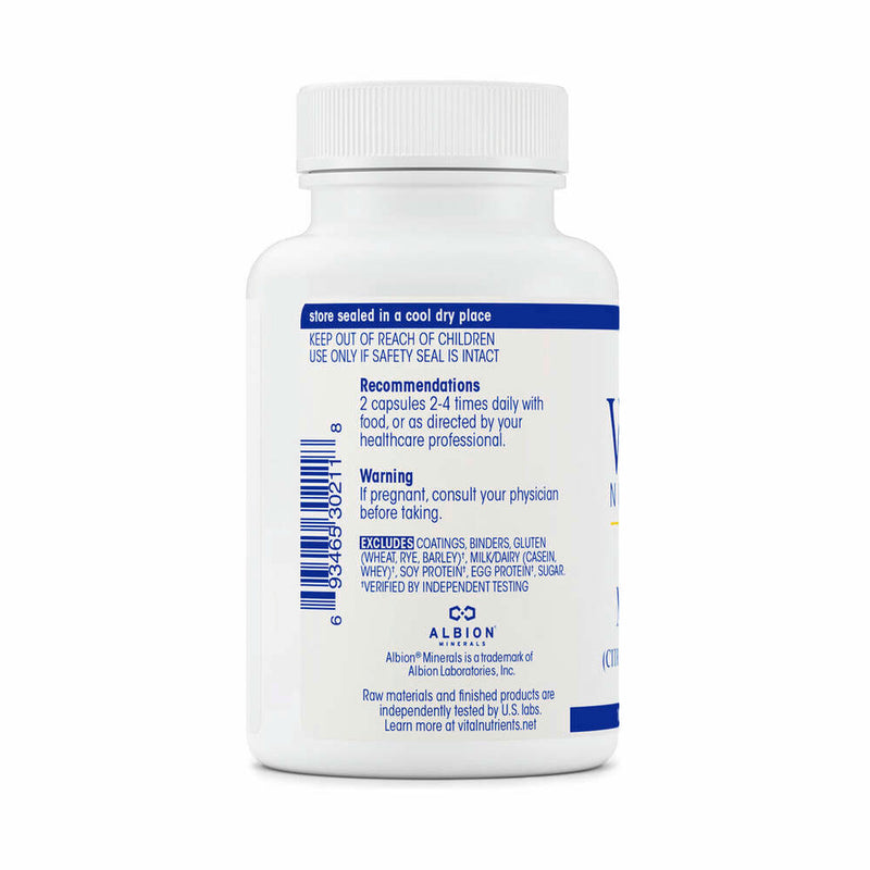 鈣/鎂（檸檬酸&蘋果酸）- 100粒膠囊 | Vital Nutrients