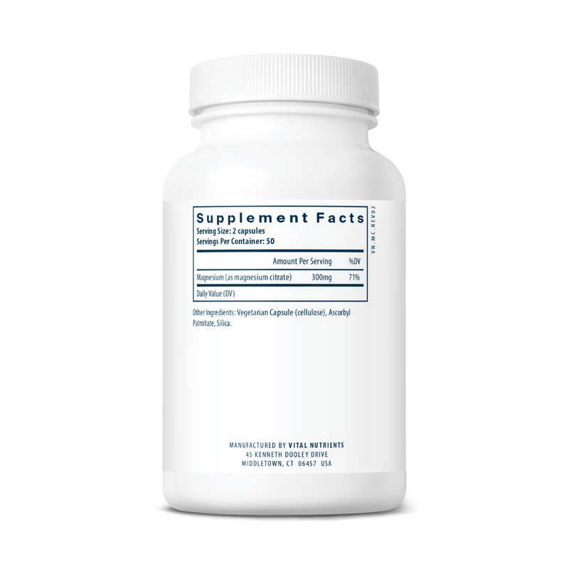 Magnesium Citrate 150毫克 - 100膠囊 | Vital Nutrients