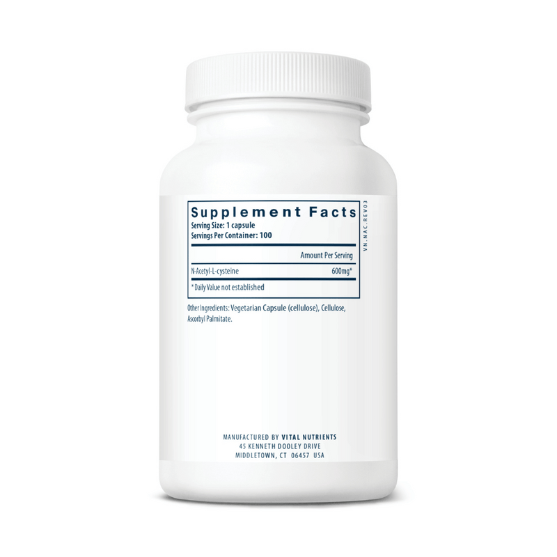 N-Acetyl-L-Cysteine (NAC) 600毫克 - 100膠囊 | Vital Nutrients