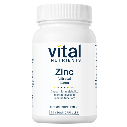 Zinc Citrate 30毫克 - 90膠囊 | Vital Nutrients