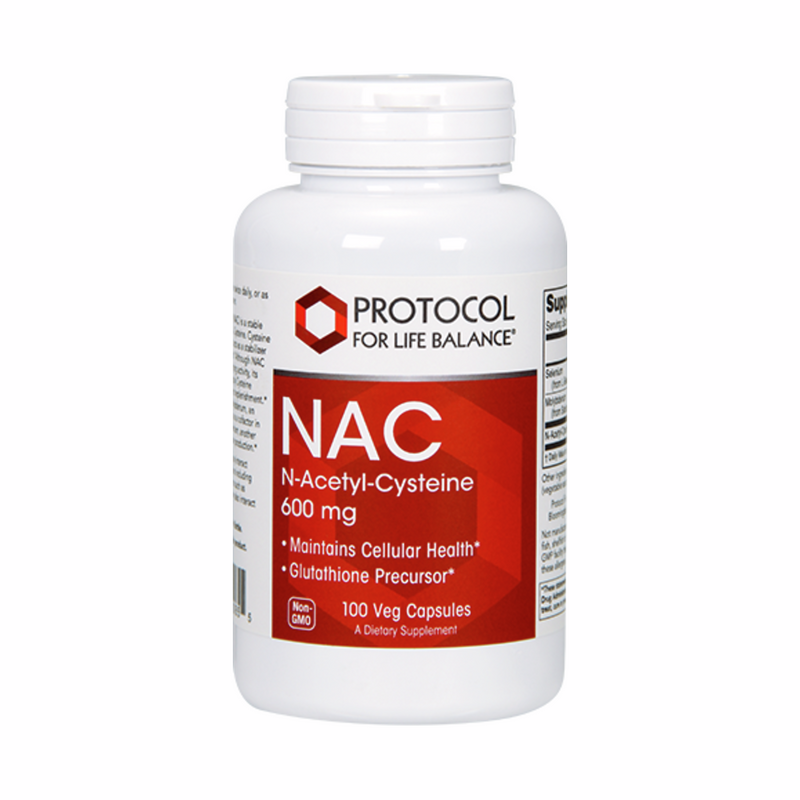 N-乙醯半胱胺（NAC）600毫克 - 100粒膠囊 | Protocol for Life Balance